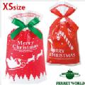 クリスマスギフトラッピング袋　リボン付き巾着XS（１枚）　プードル 雑貨 プレゼント 贈り物 ギフト ラッピング クリスマス グッズ 犬 ドッグ