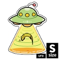 【ゆうパケットOK（メール便）】オリジナルフェレットステッカー　UFO Sサイズ(s-054-s)