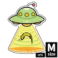 【ゆうパケットOK（メール便）】オリジナルフェレットステッカー　UFO Mサイズ(s-054-m)